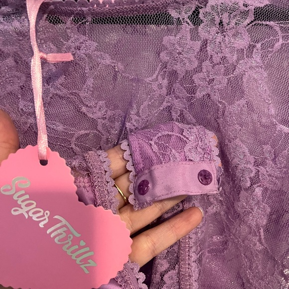 Sugar Thrillz Lavender Lace Chemise - Picture 3 of 3